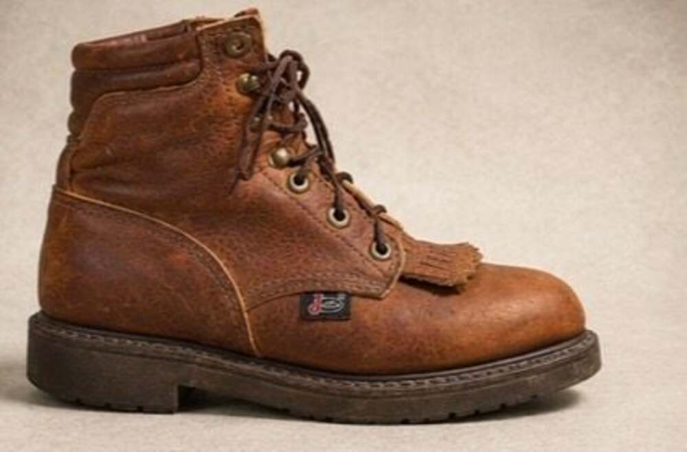 Justin Boots - Original Lace-Up Round Toe Work Boots - Size 7 - Picture 5 of 5